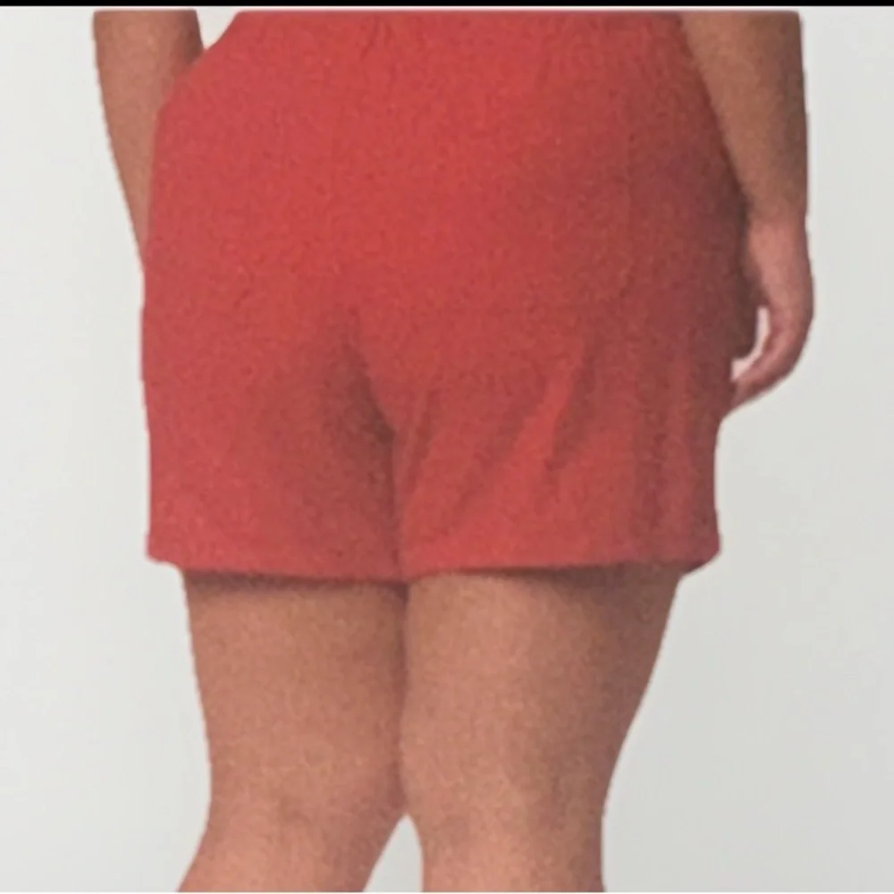 Briggs‎ NWT Women's Elastic Waistband LINEN Shorts In Orange, XXL Style 1846383